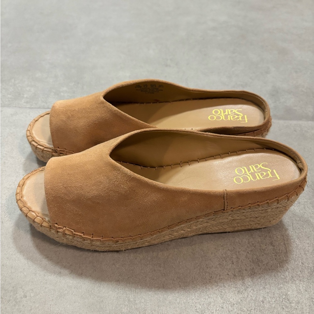 Franco Sarto Espadrille medium wedge peep toe sandals